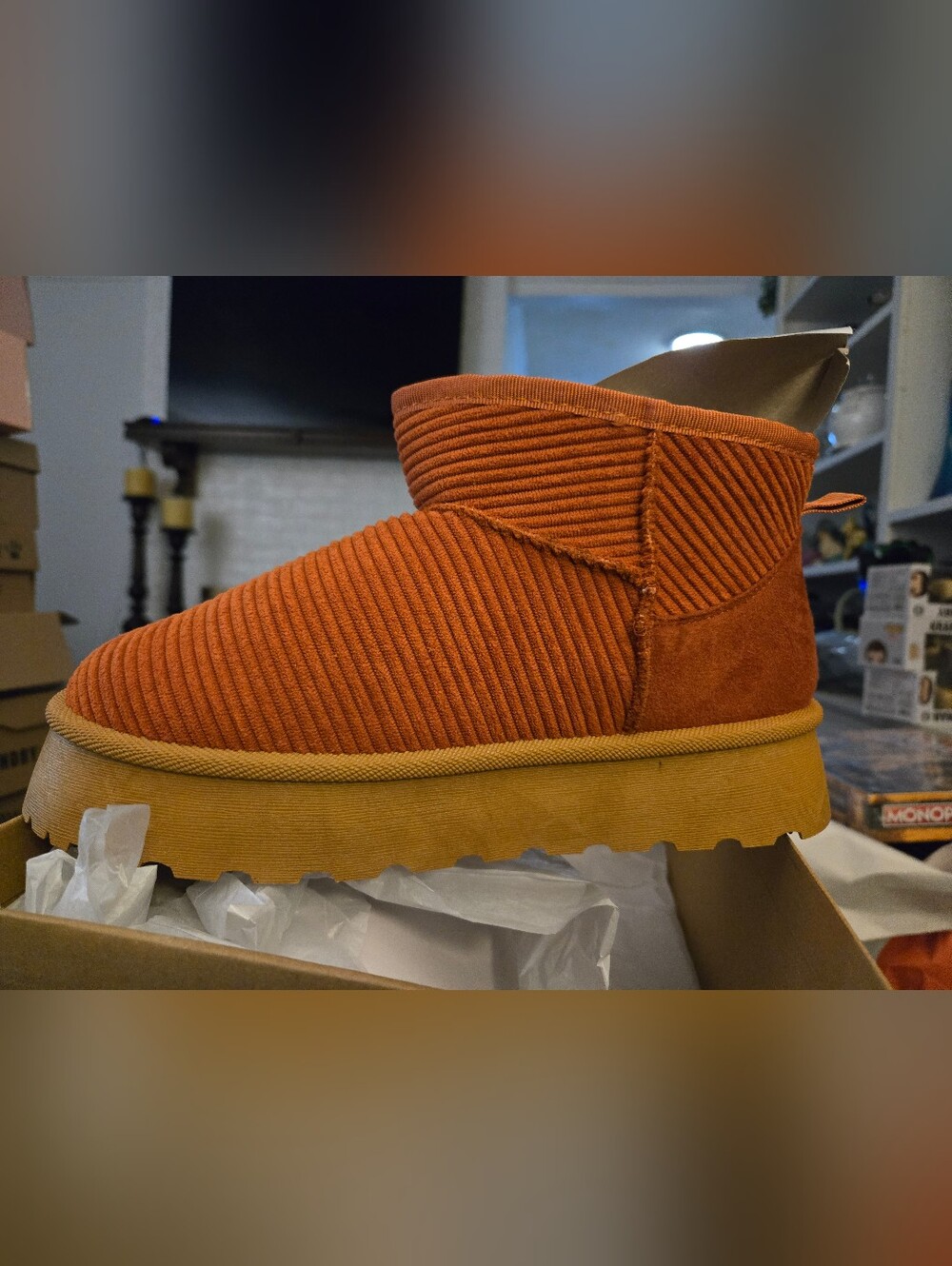 Womens Dirty Laundry Corduroy Ankle Boot - Orange, Size 9